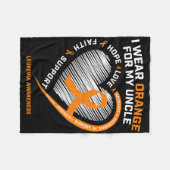 Mannen Leukemia Awareness Cadeaus Oom Vrouwen Kind Fleece Deken (Voorkant (Horizontaal))