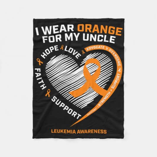 Mannen Leukemia Awareness Cadeaus Oom Vrouwen Kind Fleece Deken (Voorkant)