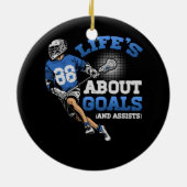 Mannen leven gaat over Doelstellingen Lacrosse Spo Keramisch Ornament (Achterkant)