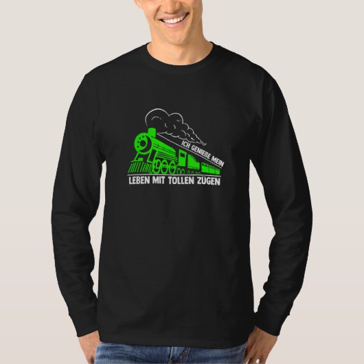 Mannen leven vol treinen locomotief modelspoorweg t-shirt (Voorkant)