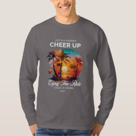 MANNEN LEVENSREIS CHEER UP T-SHIRT MET LANGE MOUWE