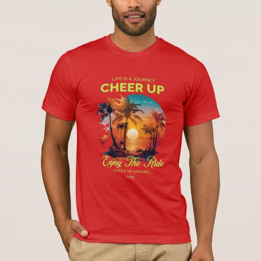 MANNEN LEVENSREIS OPBEURENDE TEE T-SHIRT (Voorkant)