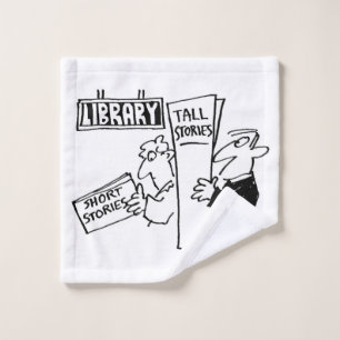 Mannen Lezen Boeken in een Cartoon Washandje