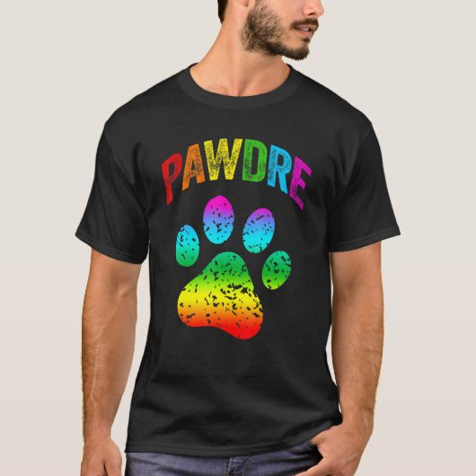 Mannen LGBT Rainbow Dog Papa Kat Pap Pet Paw Pet L T-shirt (Voorkant)