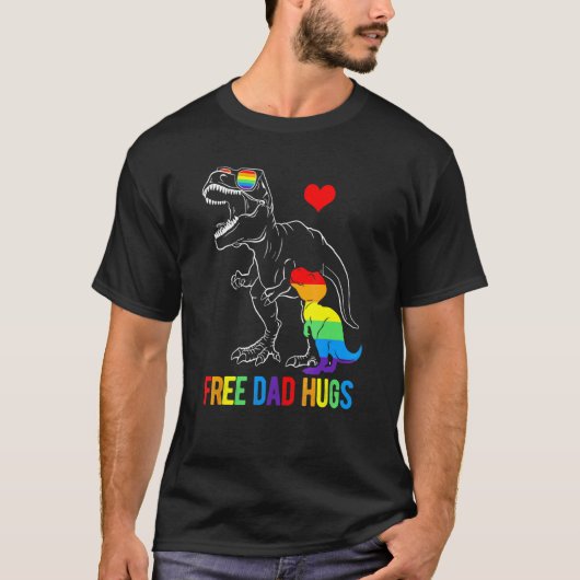 Mannen LGBTQ Gratis Papa Knuffels Dinosaurus Rex D T-shirt (Voorkant)