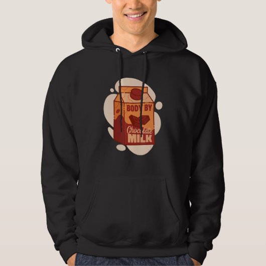 Mannen lichaam met chocolade Melk met zoete maalti Hoodie (Voorkant)