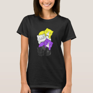 Mannen Lief Lgb Non-binair Vlag Pride Kat Lgb Lief T-shirt