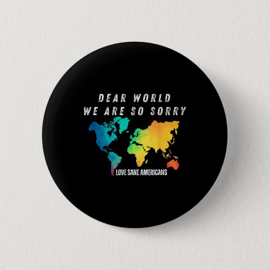 Mannen lieve wereld ronde button 5,7 cm (Voorkant)