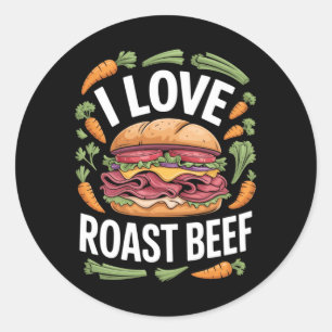 Mannen Liever Roast Beef Sandwich Fan Foodie Humor Ronde Sticker