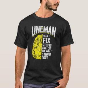 Mannen Lineman ik cant fix stut maar ik kan Electr T-shirt