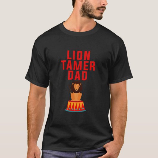 Mannen Lion Tamer Pap Funny Circus Thormed Kinder T-shirt (Voorkant)