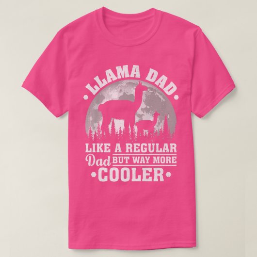 Mannen Llama vader als een gewone vader Funny Llam T-shirt (Design voorkant)