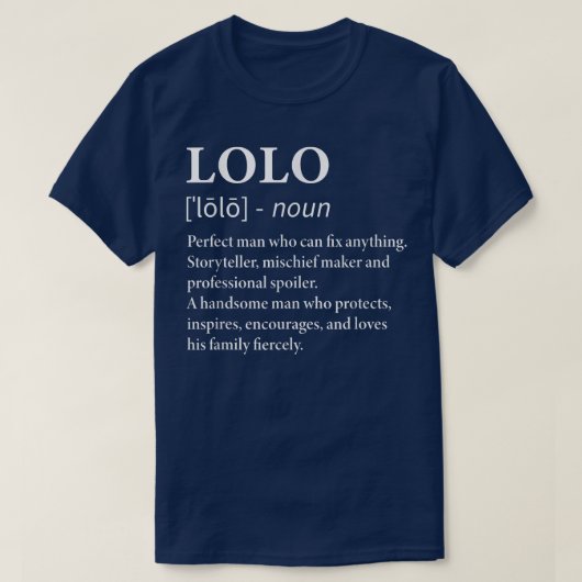 Mannen Lolo Definition Filipino Grandpa Funny Gran T-shirt (Design voorkant)
