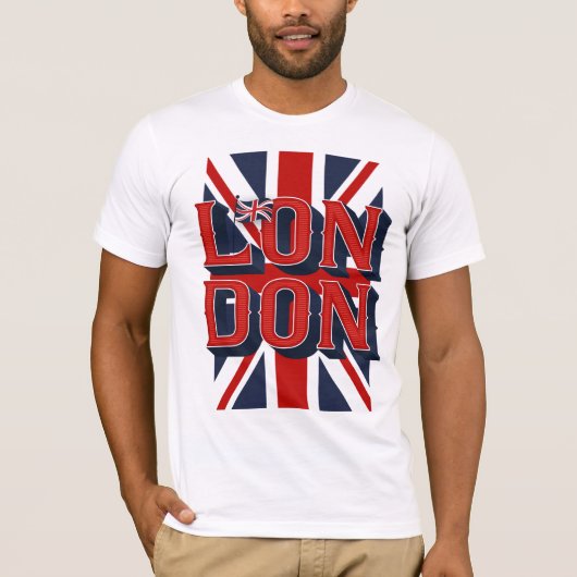 Mannen London Flag T-shirt / White (Voorkant)