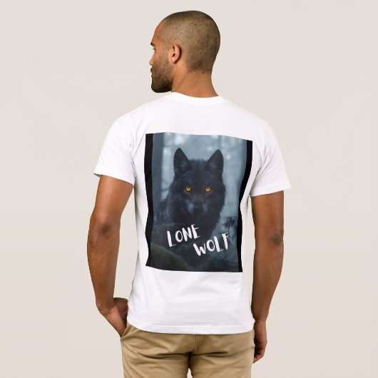 mannen (Lone Wolf Design) T-shirt (Achterkant volledig)