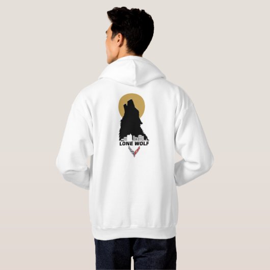 Mannen Lone Wolf Hoodie (Achterkant volledig)