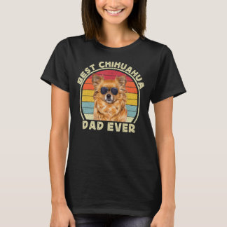Mannen Long Haire Hair Brown Chihuahua Dad Chiwawa T-shirt