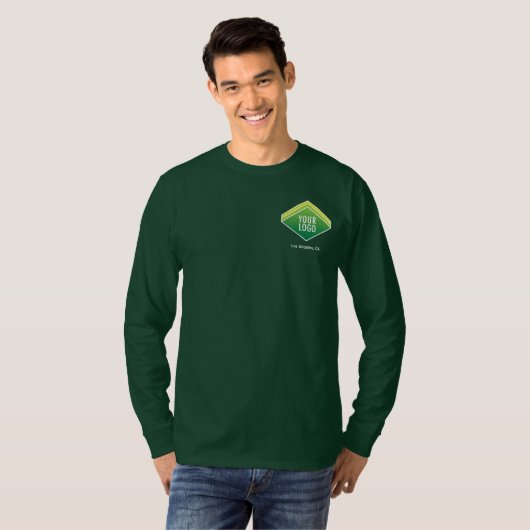 Mannen Long Sleeve Shirt Company Logo Branded (Voorkant volledig)