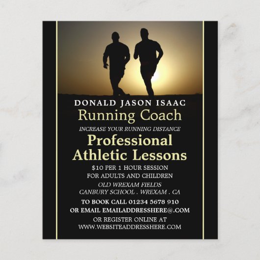 Mannen lopen, Athletics Lesson Adverteren Flyer (Voorkant)