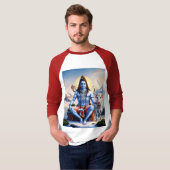 Mannen Lord Shiv T-Shirt - Spiritueel Hindoe Desig (Voorkant volledig)