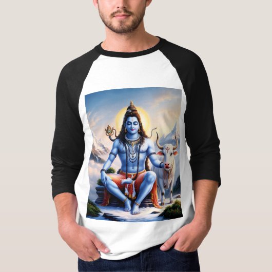 Mannen Lord Shiv T-Shirt - Spiritueel Hindoe Desig (Voorkant)