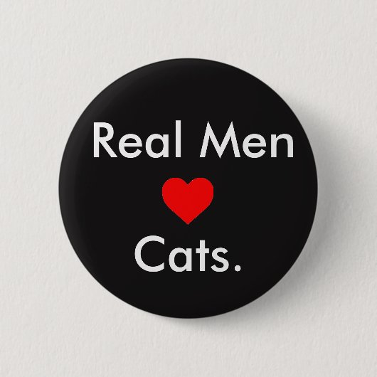 Mannen Love Cats Ronde Button 5,7 Cm (Voorkant)