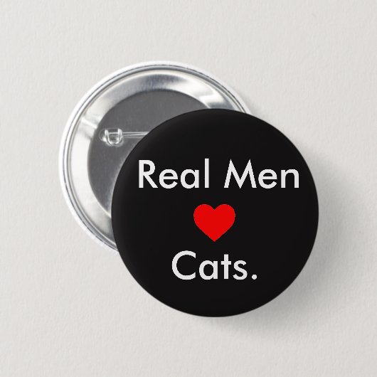 Mannen Love Cats Ronde Button 5,7 Cm (Voorkant /achterkant)