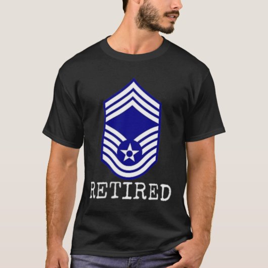 Mannen luchtmacht gepensioneerd E9 hoofdsergeant T T-shirt (Voorkant)