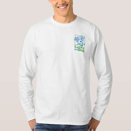 Mannen Lucky Dog Long Sleeve T-Shirt (Voorkant)