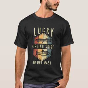 Mannen Lucky Fishing Niet Wassen Vaderdag Vis T-shirt