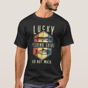 Mannen Lucky Fishing Niet Wassen Vaderdag Visser T-shirt