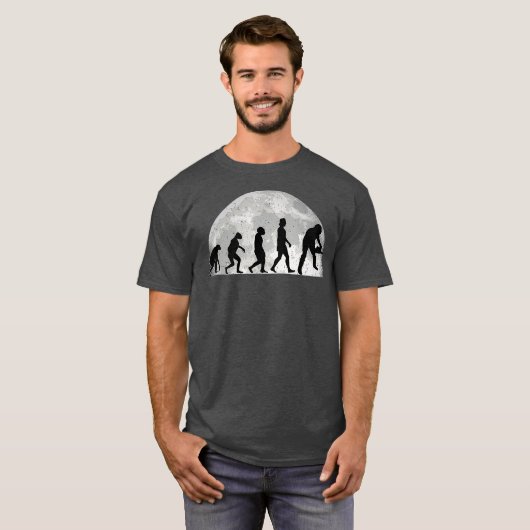 Mannen Lumberjack Evolution Moon Forester Chainzaa T-shirt (Voorkant volledig)