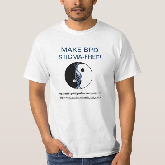 Mannen "Maak BPD Stigma-vrij!" Logo T-Shirt (Voorkant)