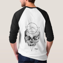 Mannen Macabre Skull Baseball Jersey T-shirt