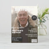 Mannen Magazine Navy blauw Foto 78ste verjaardag Kaart (Staand voorkant)