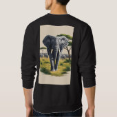 Mannen Majestic Elephant Savanna Sweatshirt (Achterkant)