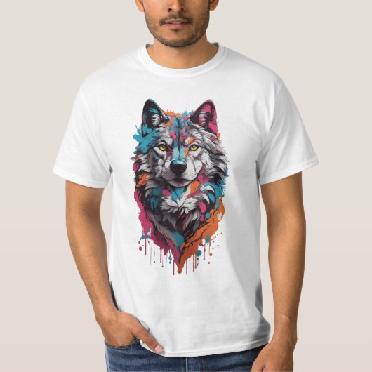 Mannen Majestic Wolf T-shirt (Voorkant)