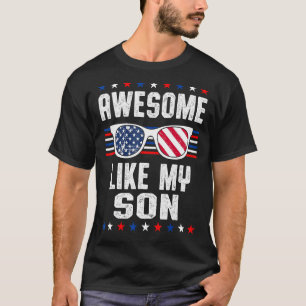 Mannen mama papa citeert Geweldige als mijn zoon H T-shirt