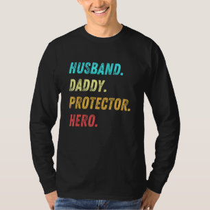 Mannen man en vader beschermster Hero Veteran vade T-shirt