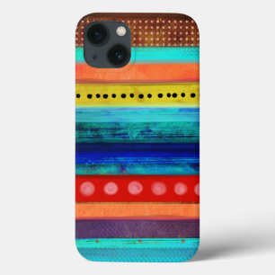 Mannen Man Grungy Striped Block Colors iPhone 13 Hoesje