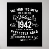 Mannen Man Migend Legend 1942 80th Bday Gifts for  Poster (Voorkant)