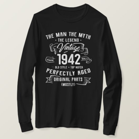 Mannen Man Migend Legend 1942 80th Bday Gifts for  T-shirt (Design voorkant)