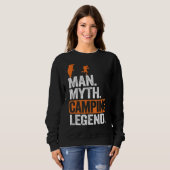 Mannen Man Myth Camping Legend Fun Beer Joke Outdo Trui (Voorkant volledig)