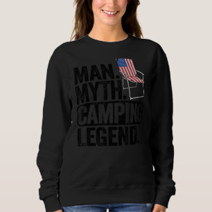 Mannen Man Myth Camping Legend VS Amerikaanse vlag Trui