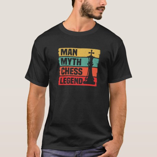 Mannen Man Myth Chess Legend Retro Chess Player Ga T-shirt (Voorkant)