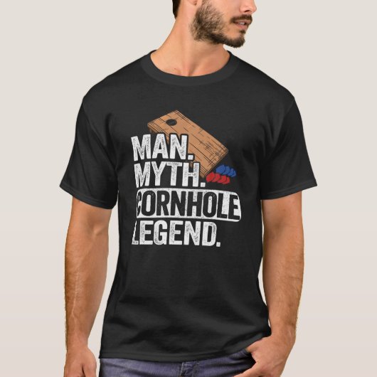 Mannen Man Myth Cornhole Legend Dad Corn Hole Dad T-shirt (Voorkant)