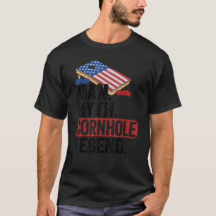 Mannen Man Myth Cornhole Legend Usa Flag Corn Hole T-shirt