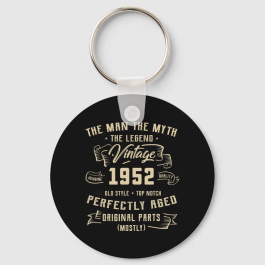 Mannen Man Myth Legend 1952 70th Birthday T-shirt  Sleutelhanger (Voorkant)