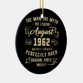 Mannen Man Myth Legend 1962 60th Birthday Keramisch Ornament (Rechts)