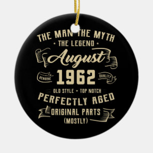 Mannen Man Myth Legend 1962 60th Birthday Keramisch Ornament